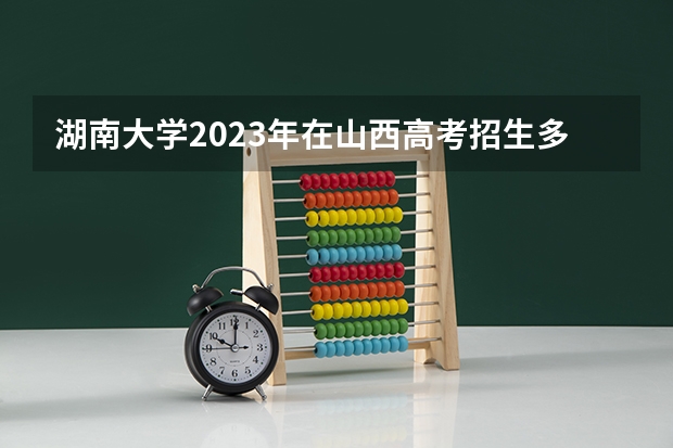 湖南大学2023年在山西高考招生多少人