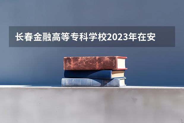 长春金融高等专科学校2023年在安徽高考招生多少人