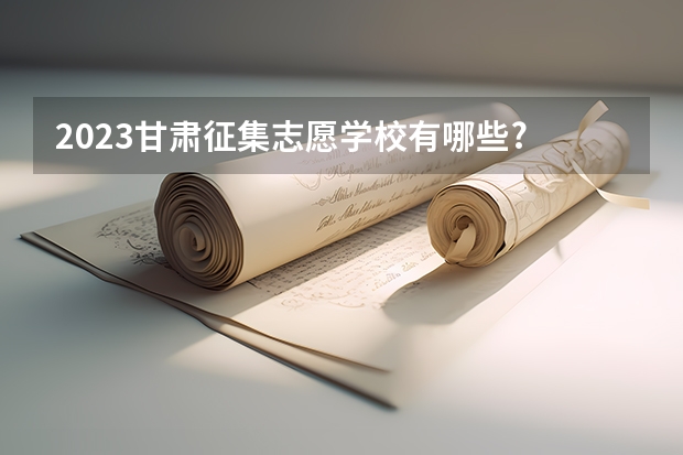 2023甘肃征集志愿学校有哪些?